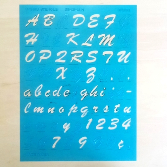 2/$15 Stencil 1" Letters & Numbers Brush Font - Picture 1 of 6